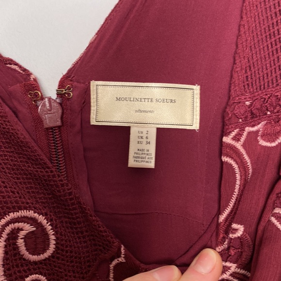 Pretty little red/maroon and pink detailed dress! - Picture 7 of 8